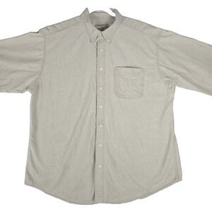 Woolrich Shirt‎ Mens Size XL Beige Button Up Long Sleeve Khaki 100% Cotton MX